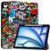 Mobigear Tri-Fold iPad Air 13 Inch (2026) Hoes Bookcase + Stylus Houder - Graffiti