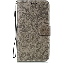 Mobigear Flowers Samsung Galaxy S10 Lite Hoesje Bookcase Portemonnee - Grijs Mobigear Flowers Samsung Galaxy S10 Lite Hoesje Bookcase Portemonnee - Grijs
