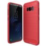 Mobigear Brushed Slim Samsung Galaxy S8 Hoesje Flexibel TPU Backcover - Rood