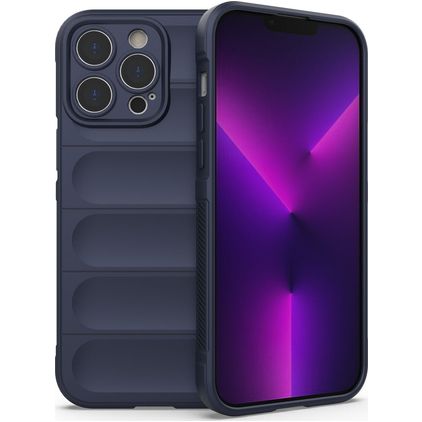 Mobigear Bumpy iPhone 14 Pro Max Hoesje Flexibel TPU Backcover - Donkerblauw
