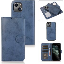 Mobigear Wallet iPhone 15 Plus Hoesje Uitneembare 2in1 Bookcase Portemonnee - Donkerblauw