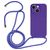 Mobigear Lanyard iPhone 15 Siliconen Hoesje met koord - Paars