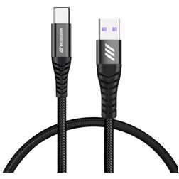 Mobigear Nylon USB-A naar USB-C Kabel 0.4 Meter - Zwart
