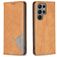 Mobigear Rhombus Slim Samsung Galaxy S25 Ultra Hoesje Bookcase - Cognac