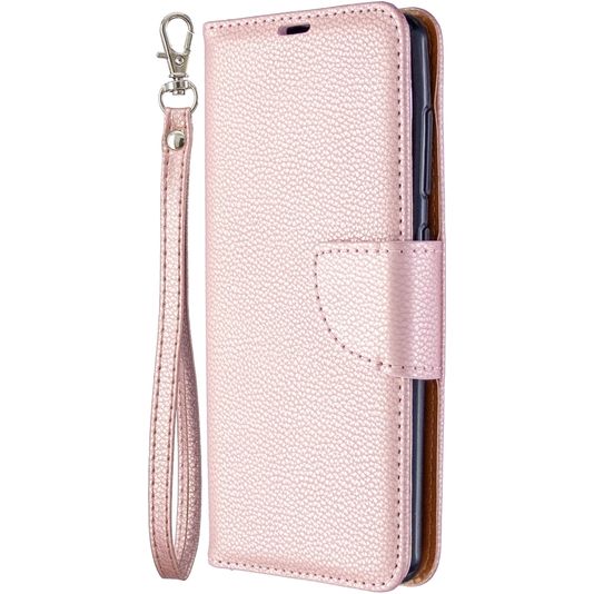 Mobigear Litchi Luxury Wallet Book Case Rose Gold Samsung Galaxy A41