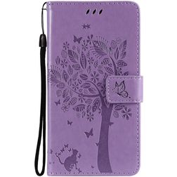 Mobigear Tree Samsung Galaxy S21 Hoesje Bookcase Portemonnee - Paars