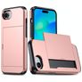 Mobigear Card iPhone 16e Hoesje Hardcase Backcover Shockproof met Pasjeshouder - Roségoud