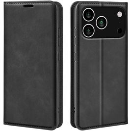 Mobigear Retro Slim iPhone 17 Pro Max Hoesje Bookcase Portemonnee - Zwart