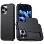 Mobigear Card iPhone 16 Pro Hoesje Hardcase Backcover Shockproof met Pasjeshouder - Zwart