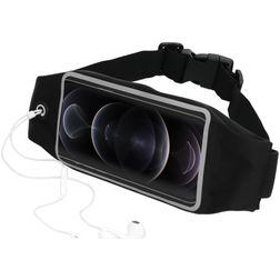 Mobiparts Comfort Fit Belt Telefoonhouder Hardlopen iPhone 12 Pro Max Sport Hoesje Neopreen Heuptas - Zwart