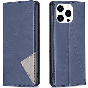 Mobigear Rhombus Slim iPhone 16 Pro Max Hoesje Bookcase - Blauw