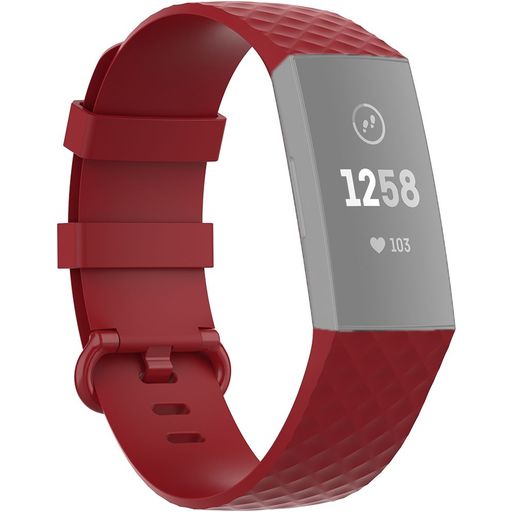 Mobigear Cross Siliconen Fitbit Charge 4 Bandje Gespsluiting - Rood