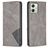 Mobigear Rhombus Slim Motorola Moto G54 Hoesje Bookcase - Grijs