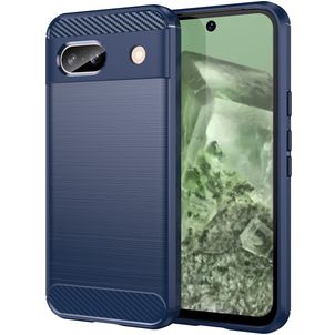 Mobigear Brushed Slim Google Pixel 8a Hoesje Flexibel TPU Backcover - Blauw