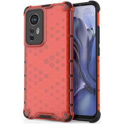 Mobigear Honeycomb Xiaomi 12 Hoesje Hardcase Backcover Shockproof - Rood
