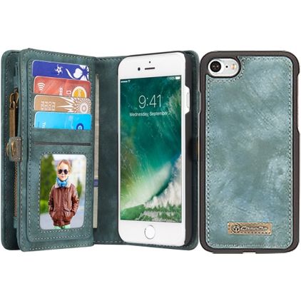 Caseme 008 iPhone 8 Hoesje Uitneembare 2in1 Bookcase Portemonnee - Blauw