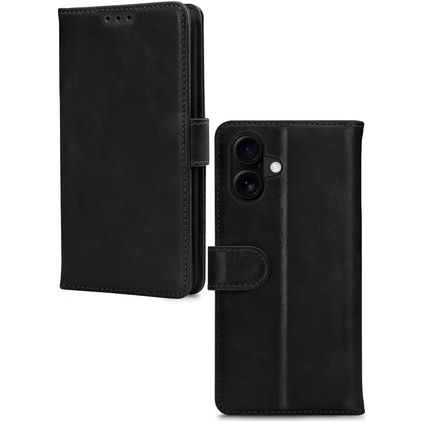 Mobilize Premium Gelly iPhone 16 Plus Hoesje Bookcase Portemonnee - Zwart