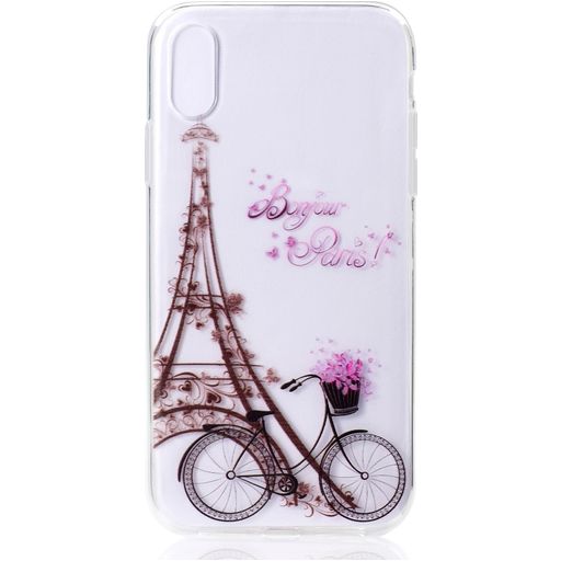 Mobigear Design iPhone XS Max Hoesje Flexibel TPU Backcover - Eiffeltoren