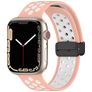 Mobigear Sport Plus Mag Siliconen Apple Watch Bandje Magneetsluiting - 49/46/45/44 mm - Wit / Roze