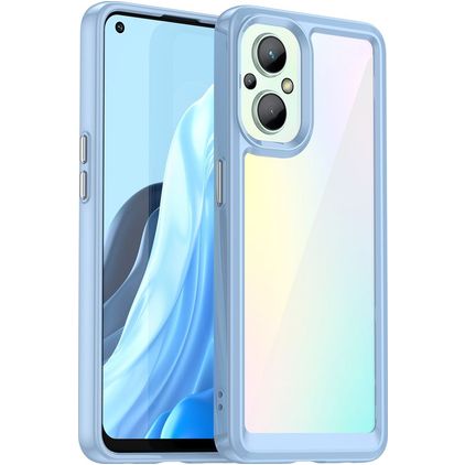 Mobigear Crystal OPPO Reno 7 Lite Hoesje Hardcase Backcover - Transparant / Blauw