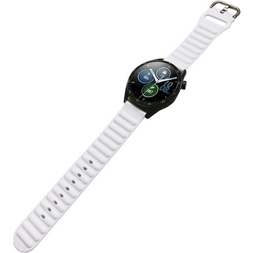 Mobigear Bumpy Siliconen Smartwatch Bandje Gespsluiting - Universeel 22 mm connector - Wit