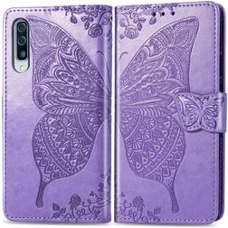 Mobigear Butterfly Samsung Galaxy A70 Hoesje Bookcase Portemonnee - Paars