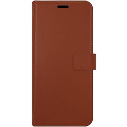 Valenta Gel Skin iPhone 13 Mini Hoesje Echt Leer Bookcase Portemonnee - Bruin