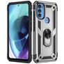 Mobigear Armor Ring Motorola Moto G71 5G Hoesje Hardcase Backcover Shockproof met Ringhouder - Zilver