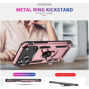 Mobigear Armor Ring iPhone 17 Pro Max Hoesje Hardcase Backcover Shockproof met Ringhouder - Roségoud