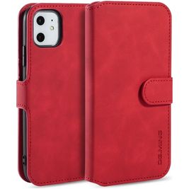 Mobigear Retro iPhone 11 Hoesje Bookcase Portemonnee - Rood
