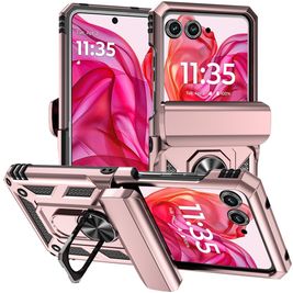 Mobigear Armor Ring Motorola Razr 50 Hoesje Hardcase Backcover Shockproof met Ringhouder - Roségoud