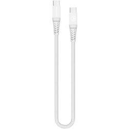Mobilize Strong Nylon USB-C naar USB-C Kabel 0.2 Meter - Wit