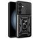 Mobigear Armor Ring Cam Slide Samsung Galaxy S24 FE Hoesje Hardcase Backcover Shockproof met Ringhouder en Camera Slider - Zwart
