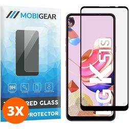 Mobigear Premium LG K51s Glazen Screenprotector - Case Friendly - Zwart (3-Pack)