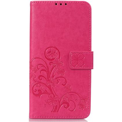 Mobigear Clover OnePlus 6T Hoesje Bookcase Portemonnee - Magenta