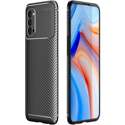 Mobigear Racing OPPO Reno 4 Hoesje Flexibel TPU Backcover - Zwart