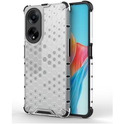 Mobigear Honeycomb OPPO A98 Hoesje Hardcase Backcover Shockproof - Wit