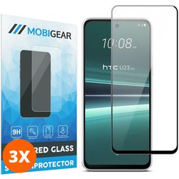 Mobigear Premium HTC U23 Pro Glazen Screenprotector - Case Friendly - Zwart (3-Pack)