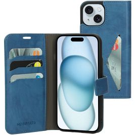 Mobiparts Classic Wallet iPhone 15 Hoesje Bookcase Portemonnee - Steel Blue