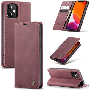 Caseme 013 iPhone 12 Hoesje Bookcase Portemonnee - Rood
