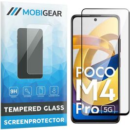 Mobigear Premium POCO M4 Pro 5G Glazen Screenprotector - Case Friendly - Zwart