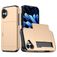 Mobigear Card iPhone 16 Hoesje Hardcase Backcover Shockproof met Pasjeshouder - Goud