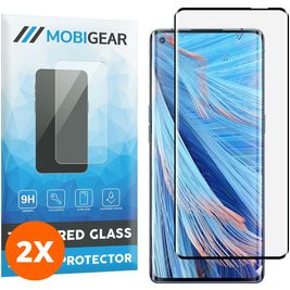 Mobigear Curved OPPO Find X2 Neo Glazen Screenprotector - Case Friendly - Zwart (2-Pack)