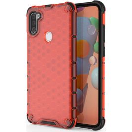 Mobigear Honeycomb Samsung Galaxy A11 Hoesje Hardcase Backcover Shockproof - Rood