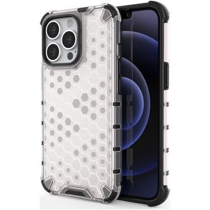 Mobigear Honeycomb iPhone 14 Hoesje Hardcase Backcover Shockproof - Wit