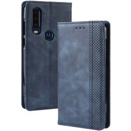 Mobigear Sensation Motorola One Action Hoesje Bookcase Portemonnee - Blauw