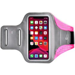 Mobigear Easy Fit Telefoonhouder Hardlopen Samsung Galaxy S9 Plus Sport Hoesje Neopreen Sportarmband - Roze