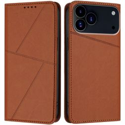 Mobigear Frosted Flip iPhone 17 Pro Max Hoesje Bookcase Portemonnee - Bruin