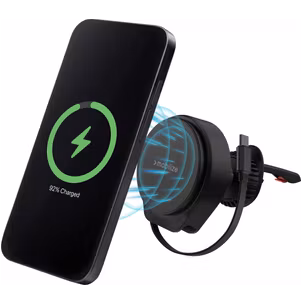 Mobilize Retractable Cable MagSafe Telefoonhouder Auto Ventilatierooster Magnetisch Universeel - Zwart