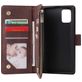 Mobigear Zipper Samsung Galaxy A51 Hoesje Bookcase Portemonnee - Bruin